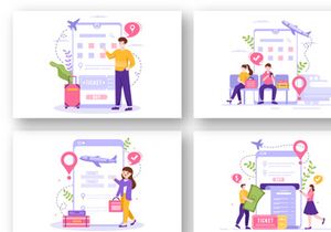 18 Ticket Website Flat Illustration