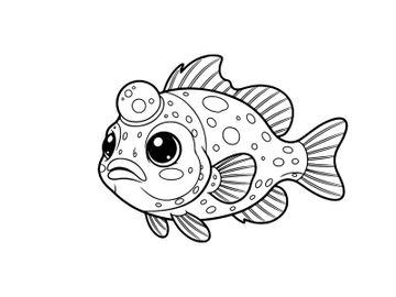 Cute cartoon pufferfish swimming vector illustration preview picture