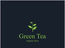 Tea cup logo vector design.Green tea vector logo template.