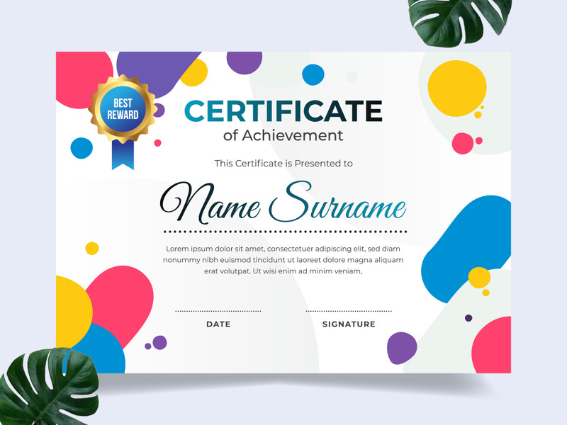 Modern certificate design template