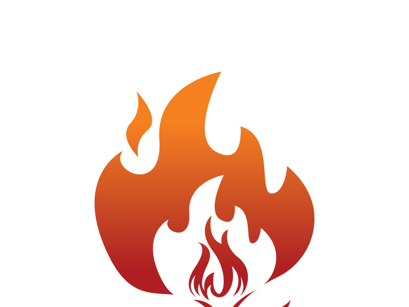 Fire logo design illustration and fire symbol icon vector