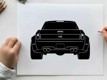 Silhouette of a pickup truck from the rear view preview picture