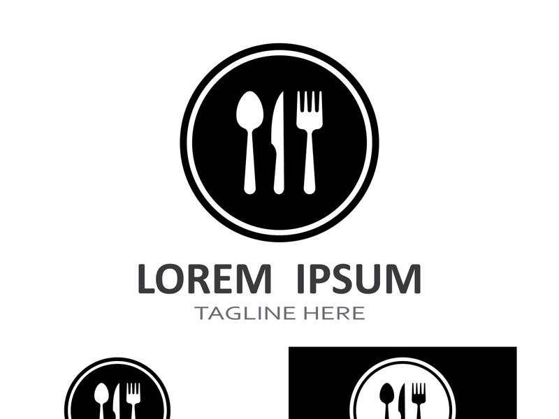 Creative spoon and fork logo.