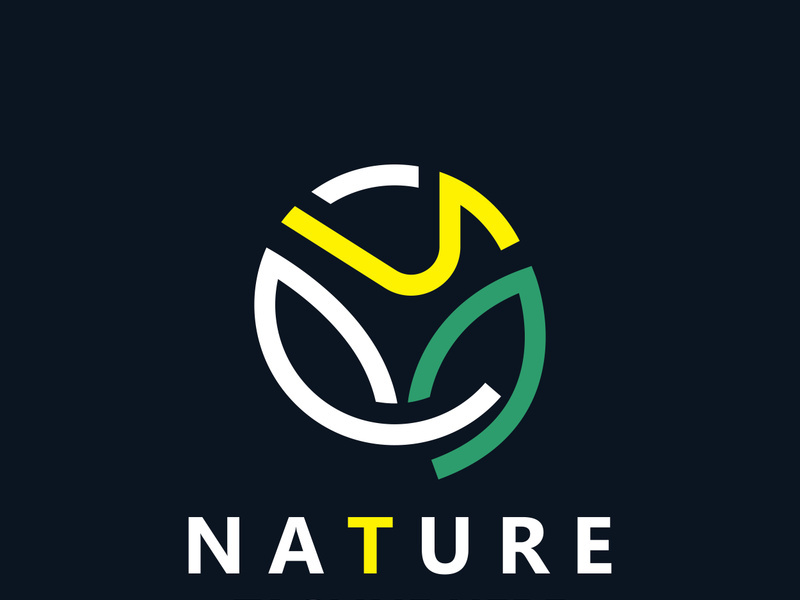 Letter N nature ecology logo with leaves suitable for business garden template vector