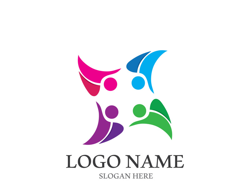 people group and community logo icon illustration design vector