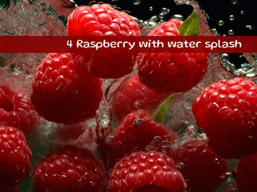 Raspberry with water splash preview picture