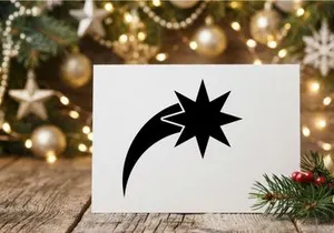 Schwarzes Sternschnuppen-Icon isoliert auf weißem Hintergrund für Weihnachtselemente.