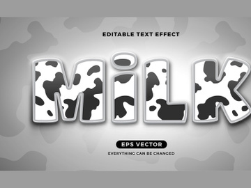 Milk editable text effect vector template preview picture