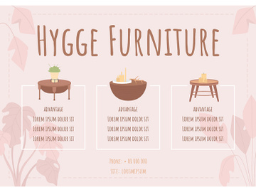 Hygge furniture banner template preview picture