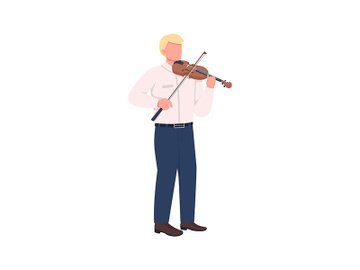 Violinist flat color vector faceless character preview picture