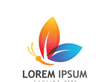 Beautiful and colorful butterfly creative logo design.