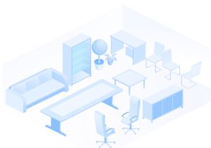 isometric vector illustrations - devices, interior, office items