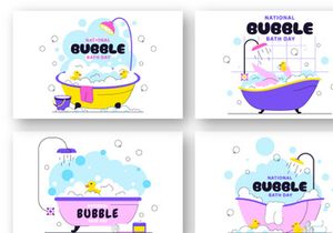 10 National Bubble Bath Day Illustration