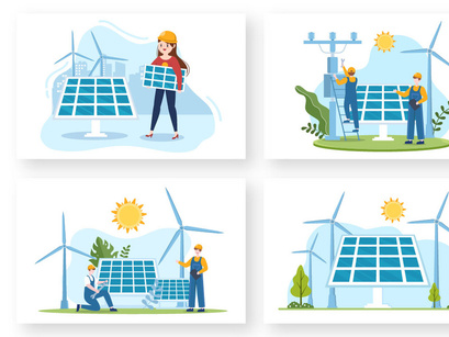 13 Solar Energy Installation Illustration