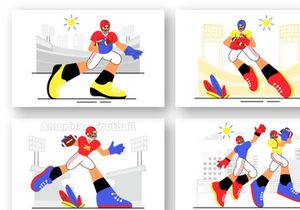 9 American Football Illustration