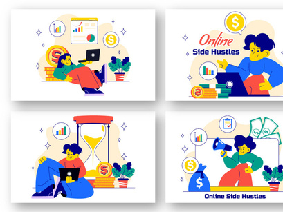 10 Online Side Hustles Illustration