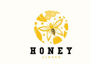 Honey Logo, Honey Bee Animal Vector, Livestock Design Simple