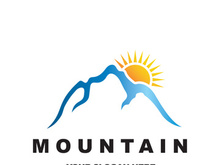 Mountain icon logo template vector illustration design