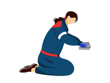 Paramedic with defibrillator flat vector illustration preview picture