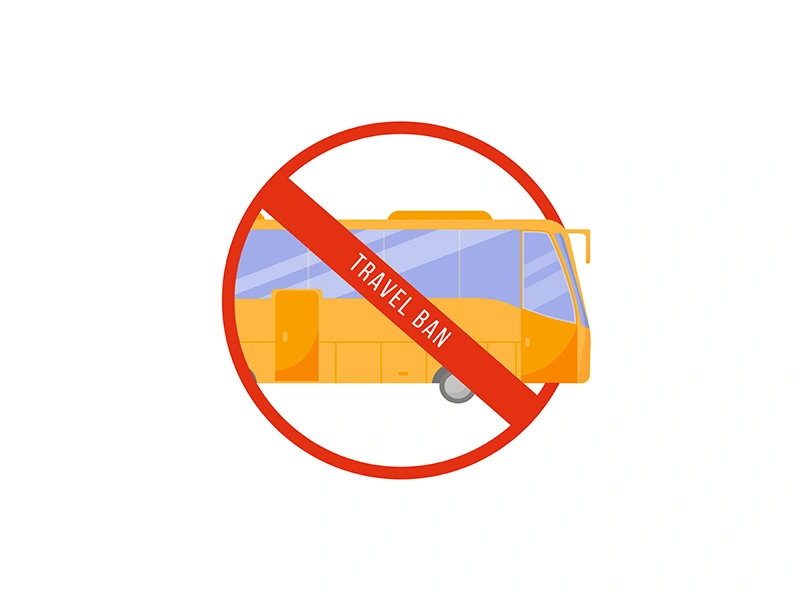 Travel ban cartoon vector illustration