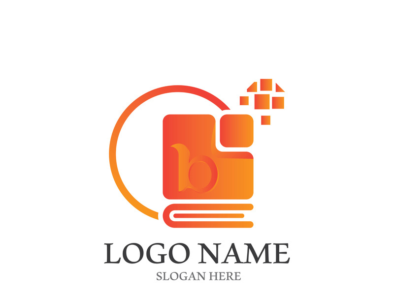 Digital book logo technology vector icon design