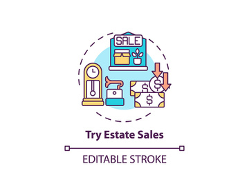 Trying estate sales concept icon preview picture
