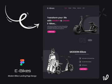 Modern E-Bikes Landing Page Design preview picture