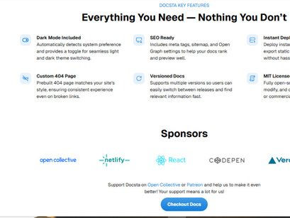 Docsta Nextjs Documentation Template