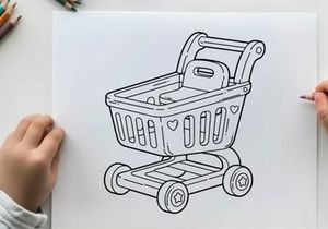 Shopping cart love vector illustration flat design