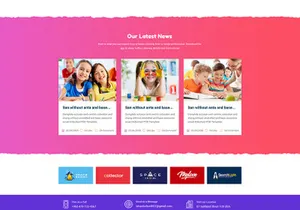 Kids, Kindergarten And Pre-School PSD Template