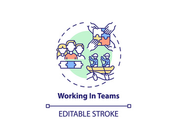 Working in teams concept icon preview picture
