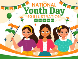 10 International Youth Day of India Illustration preview picture