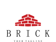creative brick logo designs for buildings, architectural buildings, civil engineering, building materials shops