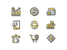 Business Set Icon Pack. Vector Design.
