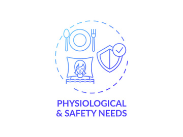 Physiological and safety needs dark blue gradient concept icon preview picture