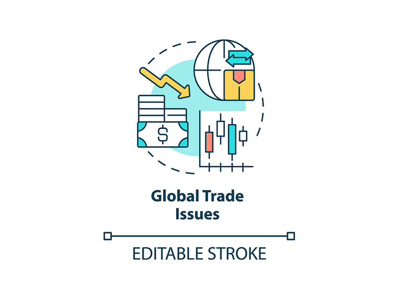 Global trade issues concept icon
