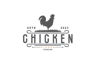 Chicken Logo, For Roast Chicken Restaurant, Farm Vector, Simple Minimalist Design For Restaurant Food Business preview picture