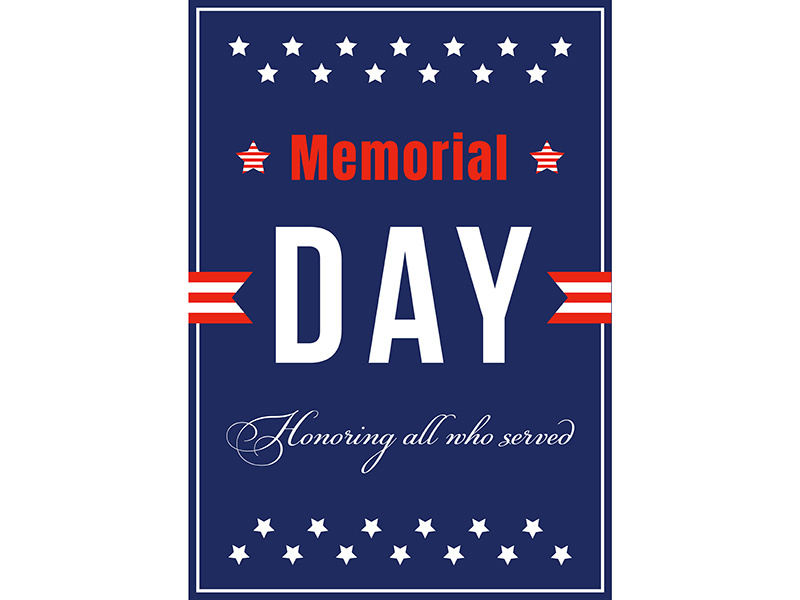 National american Memorial Day poster flat vector template