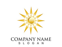 Creative sun concept logo illustration design template