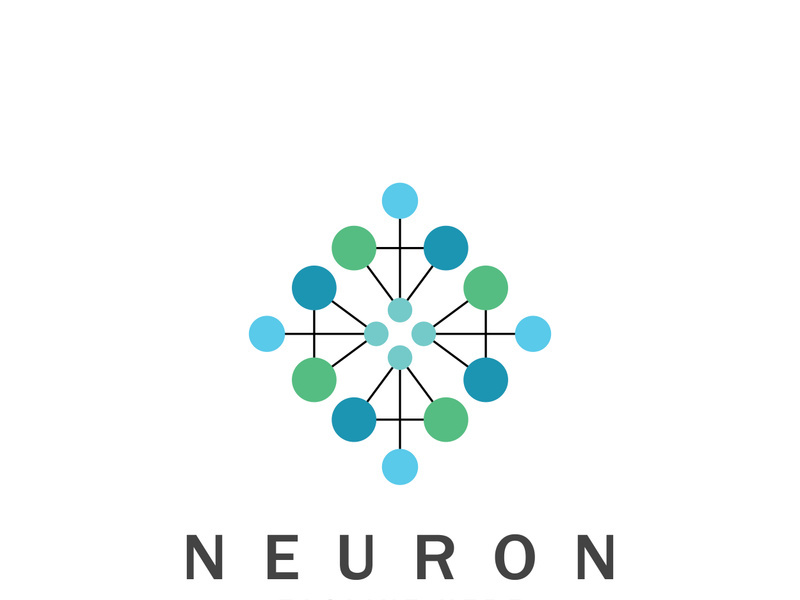 Neuron logo or nerve cell logo design,molecule logo illustration template icon with vector concept