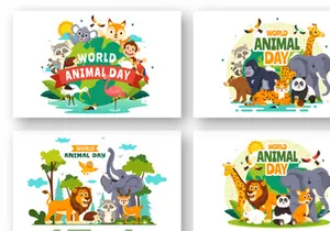 12 World Animal Day Illustration