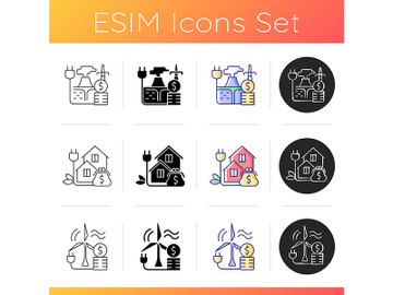 Alternative energy icons set preview picture