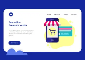 Pay online Premium Vector.