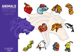 Aggressive Mascot Animal Logo Sport For Gaming Set
