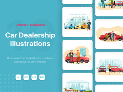 M129_Car Dealership Illustrations