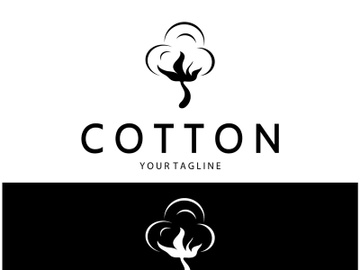 Soft natural organic cotton flower plant logo for cotton plantations, industries,business,textile,clothing and beauty,vector preview picture