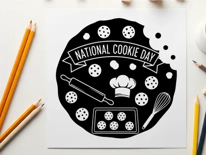 national cookie day celebration flat design vector illustration