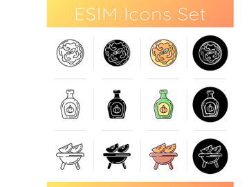 Gourd recipes icons set preview picture