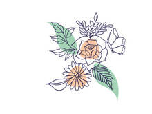 Line Art Flower, Wall Art and Decoration