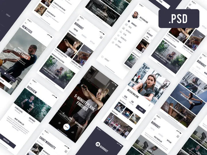 Fitness App - Free PSD